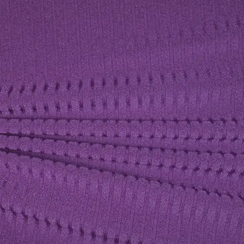 China Fabric for Shirt Rib Knit Fabric Polyester Spandex Purple color buy from China wholesaler bulk order at wholesale price free worldwide shipping Alibaba