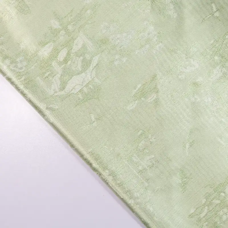 China Fabric for Shirt,Backless Beach Dress Jacquard Woven Blended Fabric Synthetic Silk Polyester LIGT GREEN  1 color buy from China wholesaler bulk order at wholesale price free worldwide shipping Alibaba