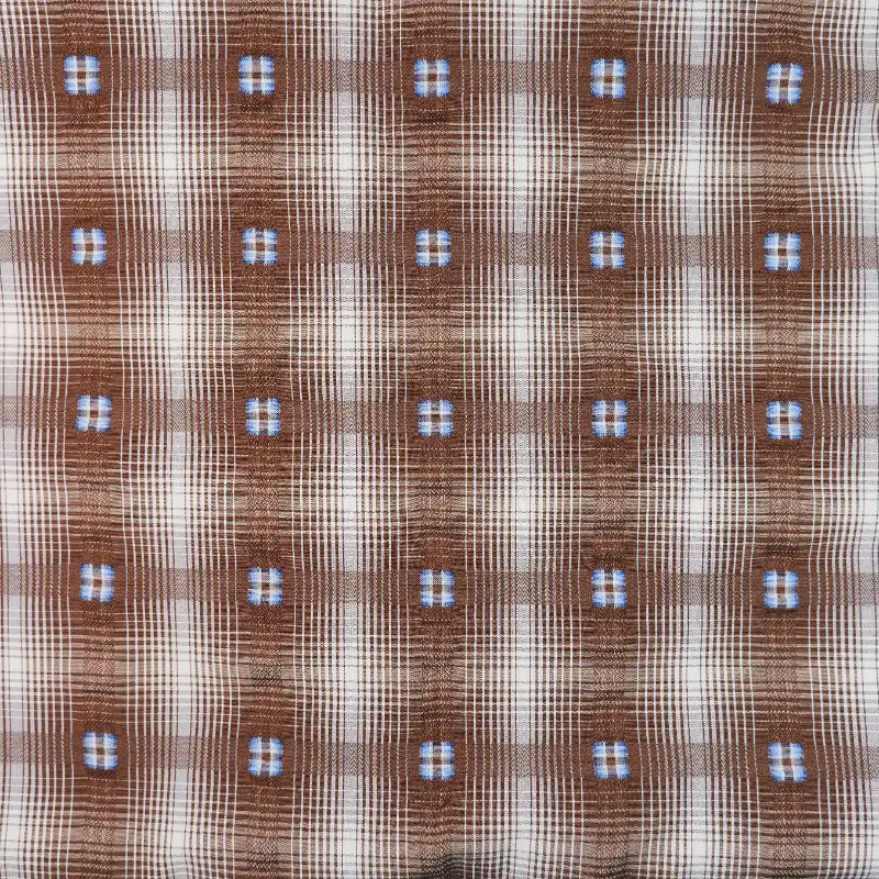 China Fabric for Shirt,Skirt,Backless Beach Dress Yarn Dyed Check Woven Blended Fabric Polyester Cotton COFFEE color buy from China wholesaler bulk order at wholesale price free worldwide shipping Alibaba