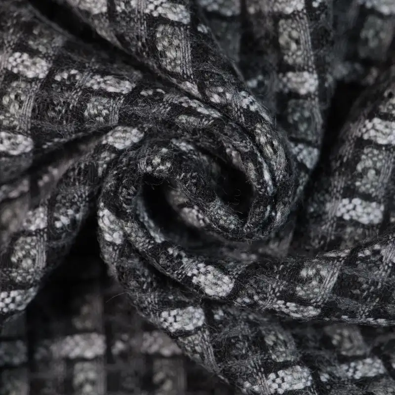 China Fabric for Jackets,Overcoat Chanel-Style Fabric Woolen Polyester Wool BLACK WHITE color buy from China wholesaler bulk order at wholesale price free worldwide shipping Alibaba