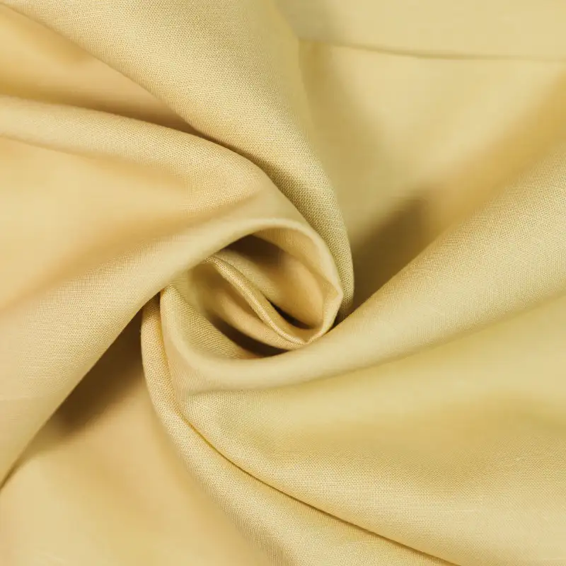 China Fabric for Shirt,Ruffle Shirt Dress,Strap Midi Dress Tencel/Cotton Plain Natural Woven Fabric Tencel Cotton YELLOW color buy from China wholesaler bulk order at wholesale price free worldwide shipping Alibaba