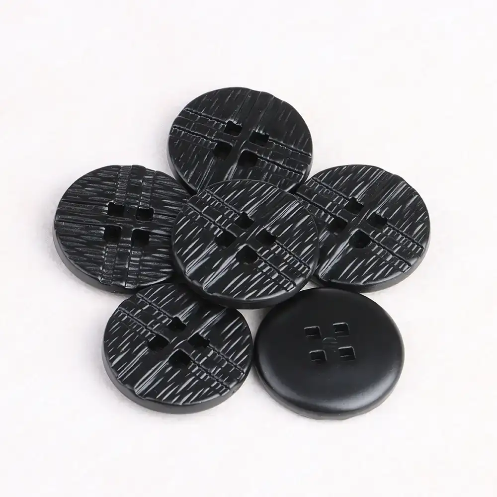 Black 4 holes Resin Button for Overcoat buy garments accessories in bulk from China wholesaler at wholesale price free worldwide shipping Alibaba