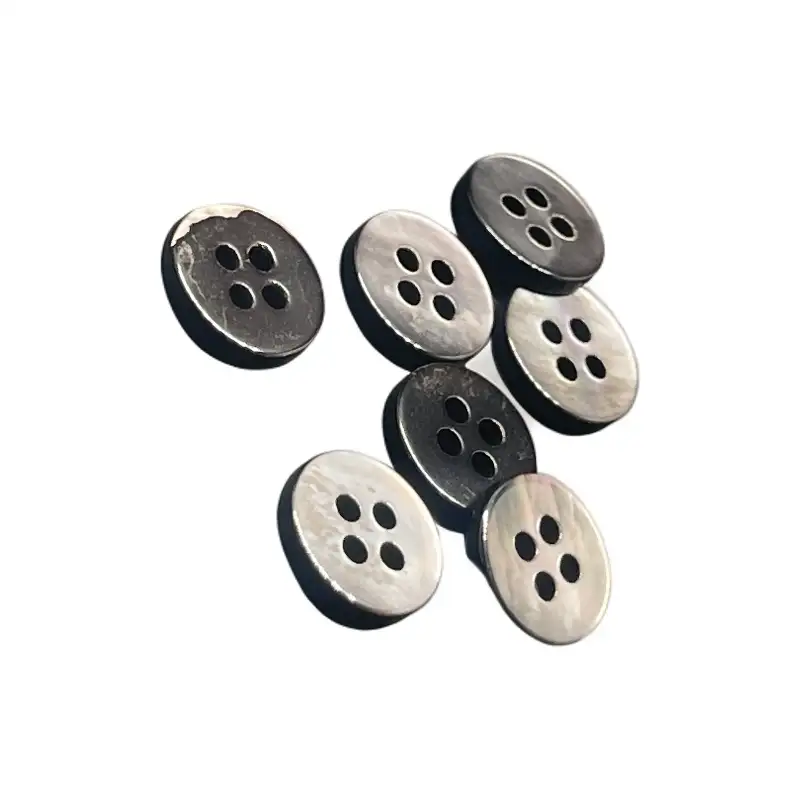 Black 4 holes Shell Button for Shirt,Pants,Denim Jacket,Suit Trouser,Jackets,Blazer,T-Shirt,Polo Shirt,Tank Top,Blouse buy garments accessories in bulk from China wholesaler at wholesale price free worldwide shipping Alibaba