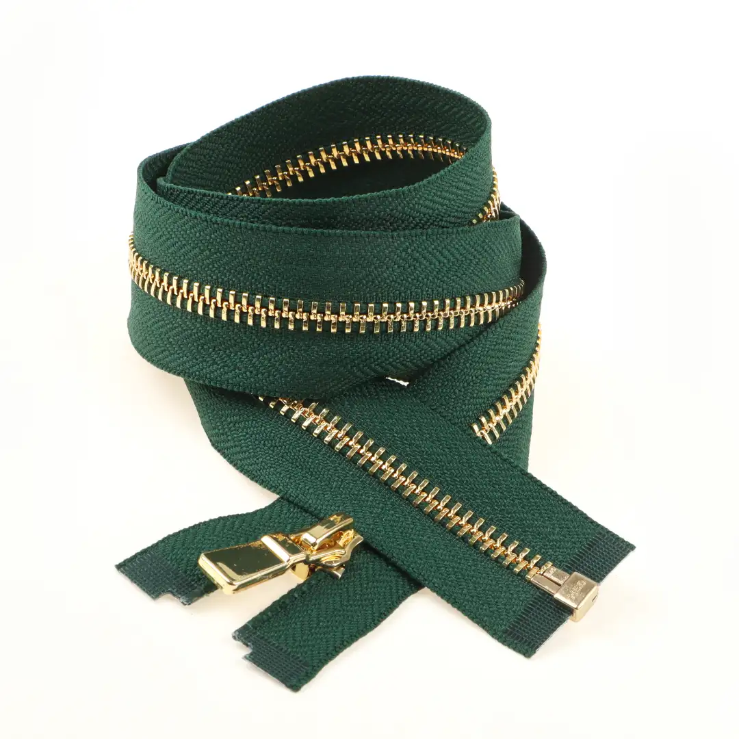 Green Open Metal Zippers Zipper for Overcoat buy garments accessories in bulk from China wholesaler at wholesale price free worldwide shipping Alibaba