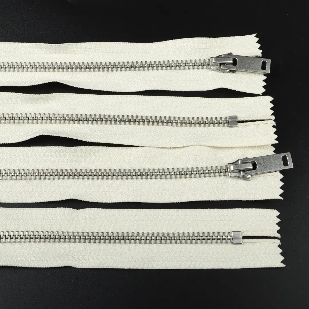 Cream Close Metal Zippers Zipper for Overcoat buy garments accessories in bulk from China wholesaler at wholesale price free worldwide shipping Alibaba