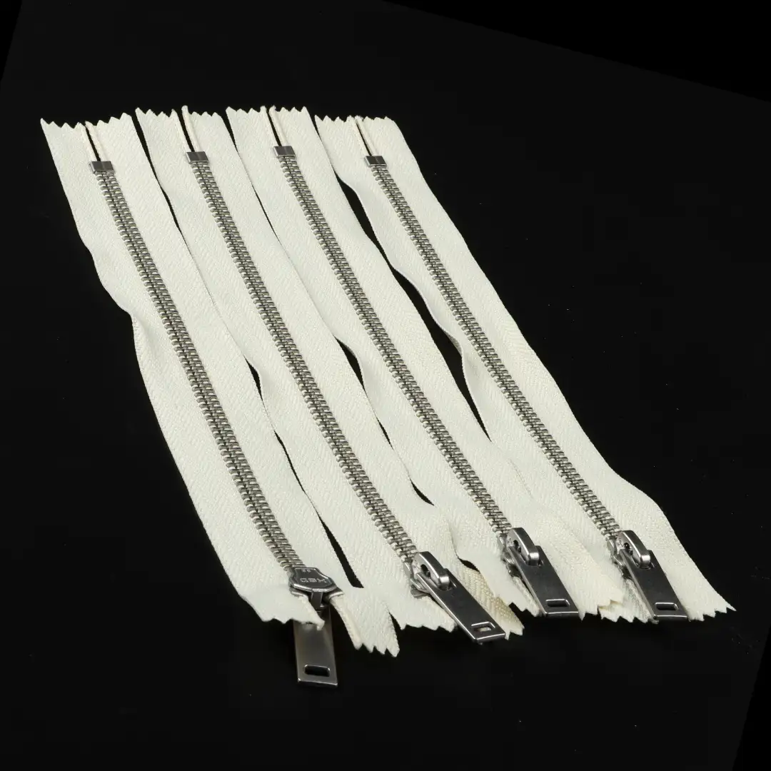 Cream Close Metal Zippers Zipper for Overcoat buy garments accessories in bulk from China wholesaler at wholesale price free worldwide shipping Alibaba