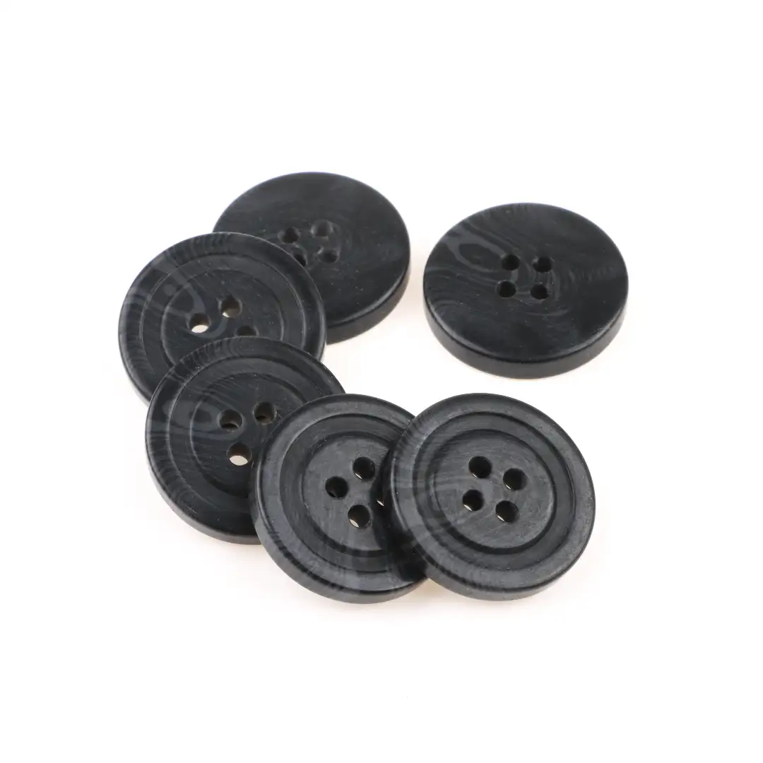 Black 4 holes Resin Button for Jackets buy garments accessories in bulk from China wholesaler at wholesale price free worldwide shipping Alibaba