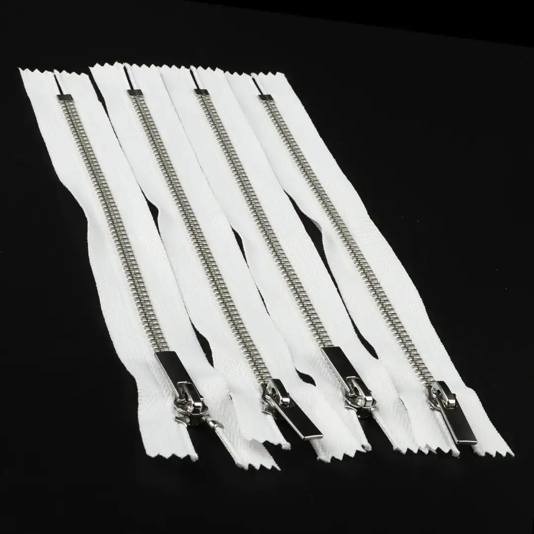 White Close Metal Zippers Zipper for Overcoat buy garments accessories in bulk from China wholesaler at wholesale price free worldwide shipping Alibaba