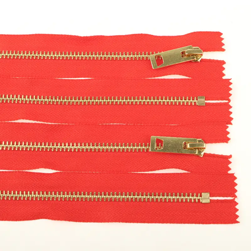 Red Close Metal Zippers Zipper for Overcoat buy garments accessories in bulk from China wholesaler at wholesale price free worldwide shipping Alibaba
