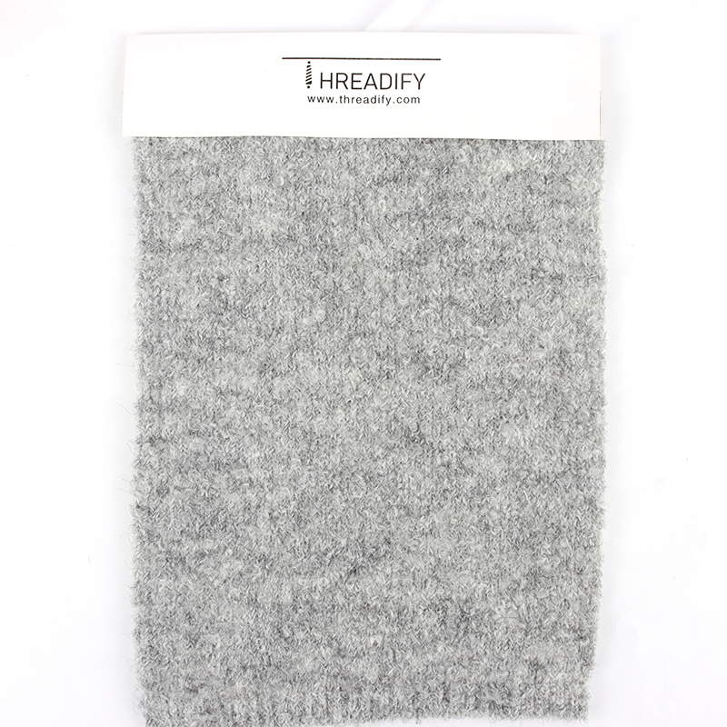 China Yarn for Half-Zipper Cardigan (Sweater),Knitted Trousers (Sweater),Knitted Jacket (Sweater) Boucle Yarn Fancy Yarn Recycled Polyester Acrylic RWS Wool Spandex Grey color buy from China wholesaler bulk order at wholesale price free worldwide shipping Alibaba