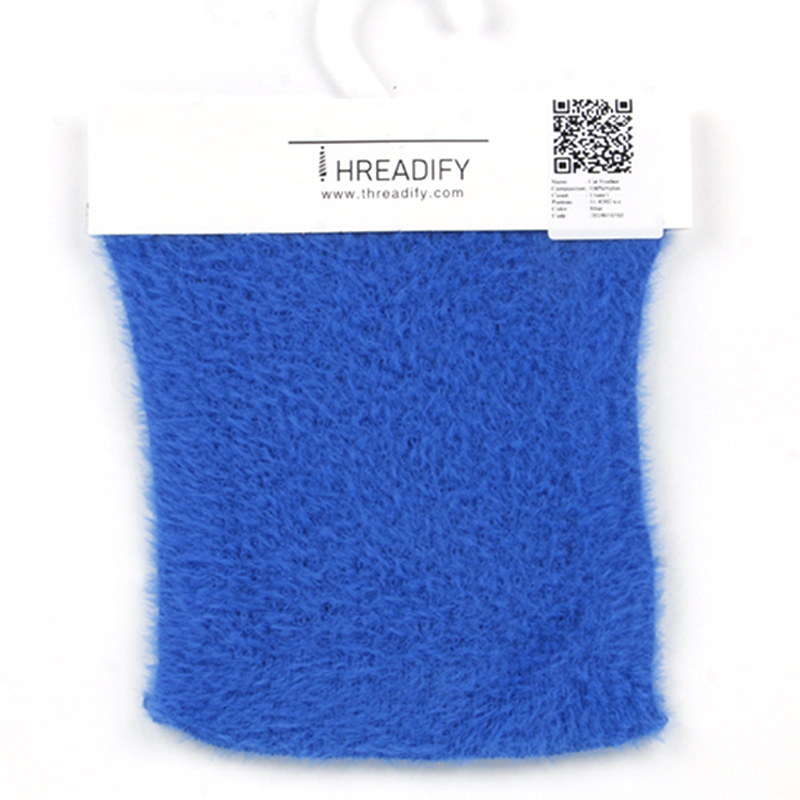 China Yarn for Ladies Vest (Sweater),Crop Top Pullover (Sweater),Dresses (Cardigan Button) (Sweater) Cat Feather Yarn Fancy Yarn Nylon Blue color buy from China wholesaler bulk order at wholesale price free worldwide shipping Alibaba