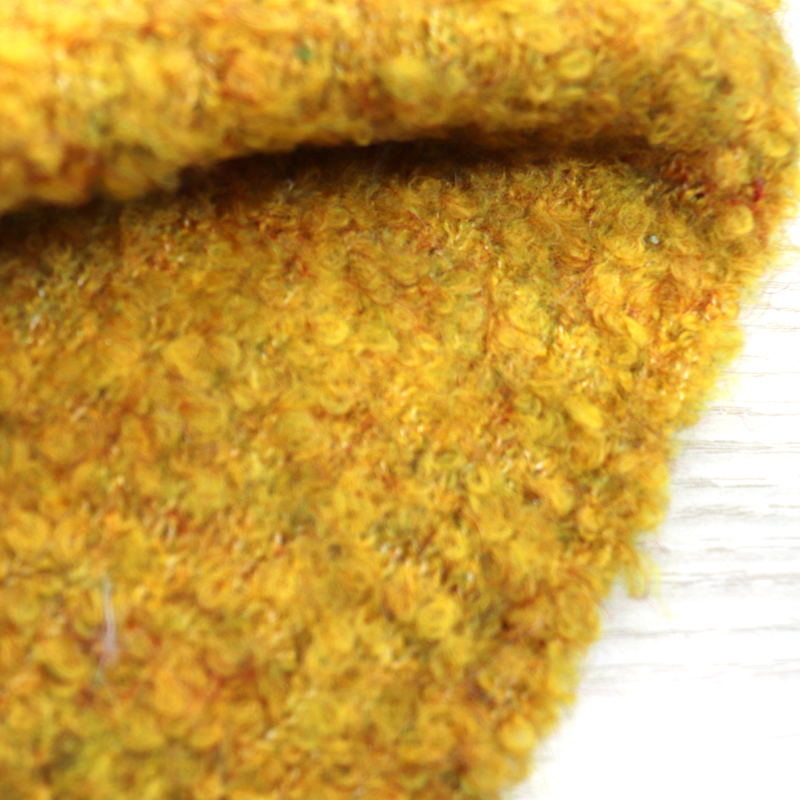 China Yarn for Crop Top Pullover (Sweater),Dresses (Cardigan Open) (Sweater) Boucle Yarn Fancy Yarn Recycled Polyester Polyester Acrylic Wool Spandex Yellow color buy from China wholesaler bulk order at wholesale price free worldwide shipping Alibaba