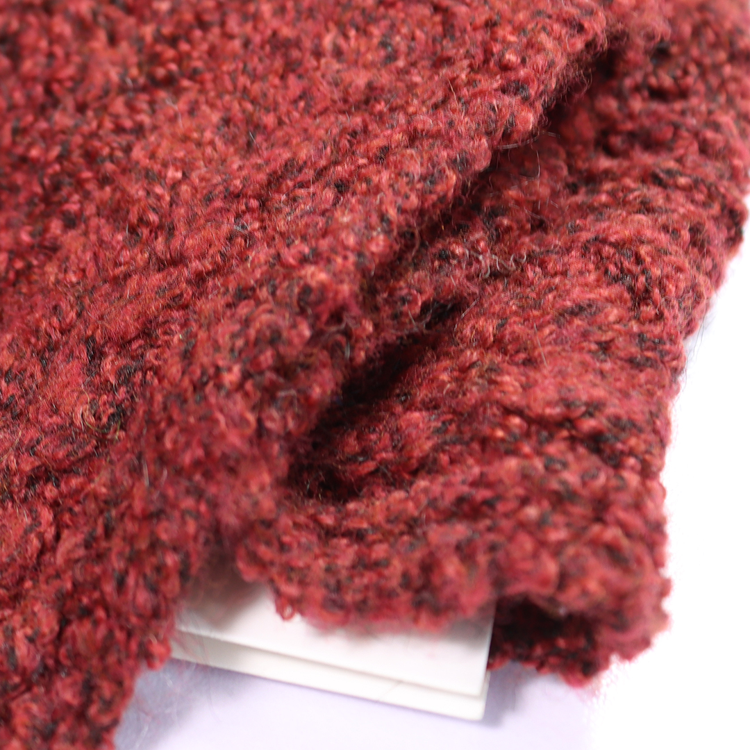 China Yarn for Polo T-shirt (Sweater),Crew Neck Pullover (Sweater),Half-Zipper Cardigan (Sweater) Mossy Yarn Fancy Yarn Recycled Polyester Nylon Spandex Dark Ren color buy from China wholesaler bulk order at wholesale price free worldwide shipping Alibaba