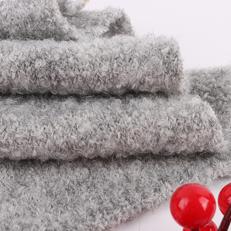 China Yarn for Half-Zipper Cardigan (Sweater),Knitted Jacket (Sweater),Knitted Trousers (Sweater) Boucle Yarn Fancy Yarn Recycled Polyester Acrylic RWS Wool Spandex Grey color buy from China wholesaler bulk order at wholesale price free worldwide shipping Alibaba