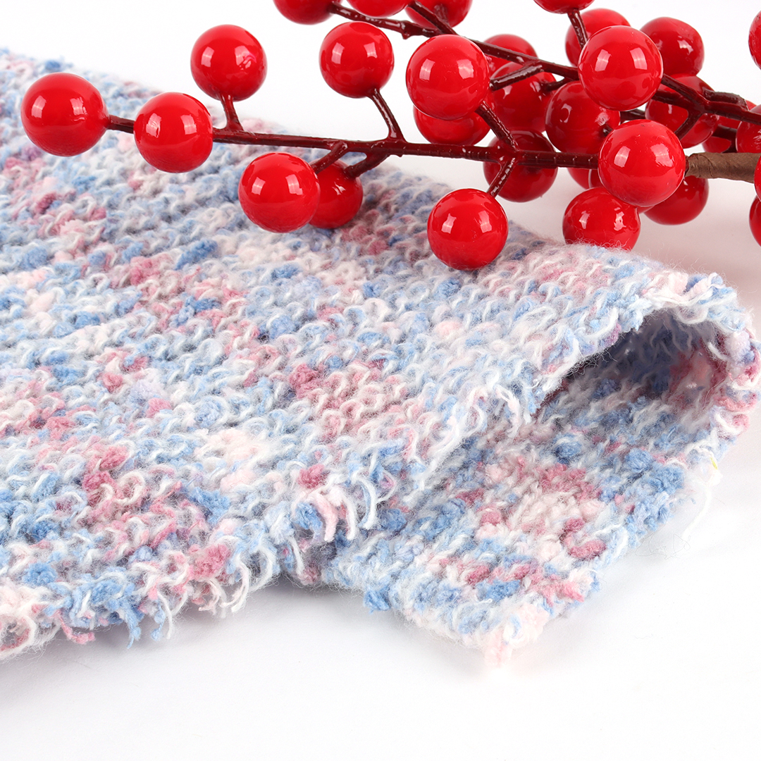 China Yarn for Dresses (Cardigan Open) (Sweater),Crop Top Pullover (Sweater) Boucle Yarn Fancy Yarn Recycled Polyester Polyester White And Bluish Pink color buy from China wholesaler bulk order at wholesale price free worldwide shipping Alibaba
