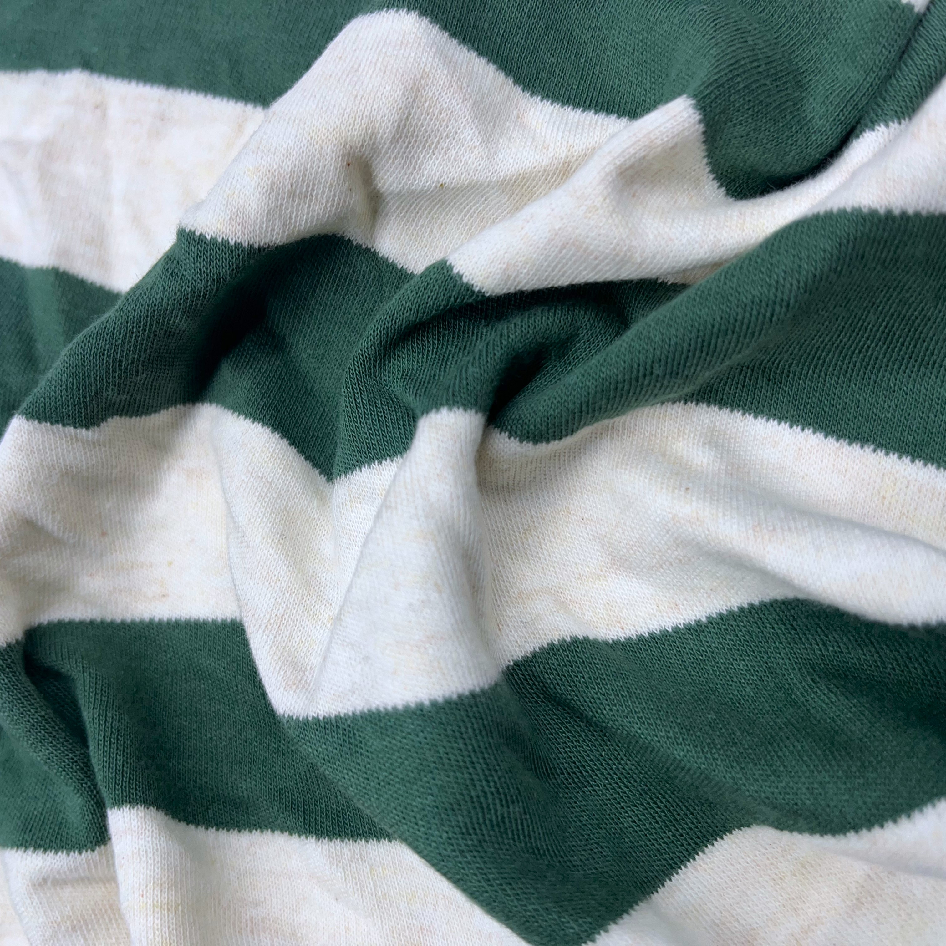 India Fabric for T-Shirt,Pajamas,Loungewear,Yoga Pants,Tracksuits Single Jersey Knit Fabric Cotton Oatmeal/Green Stripe color buy from India wholesaler bulk order at wholesale price free worldwide shipping Alibaba