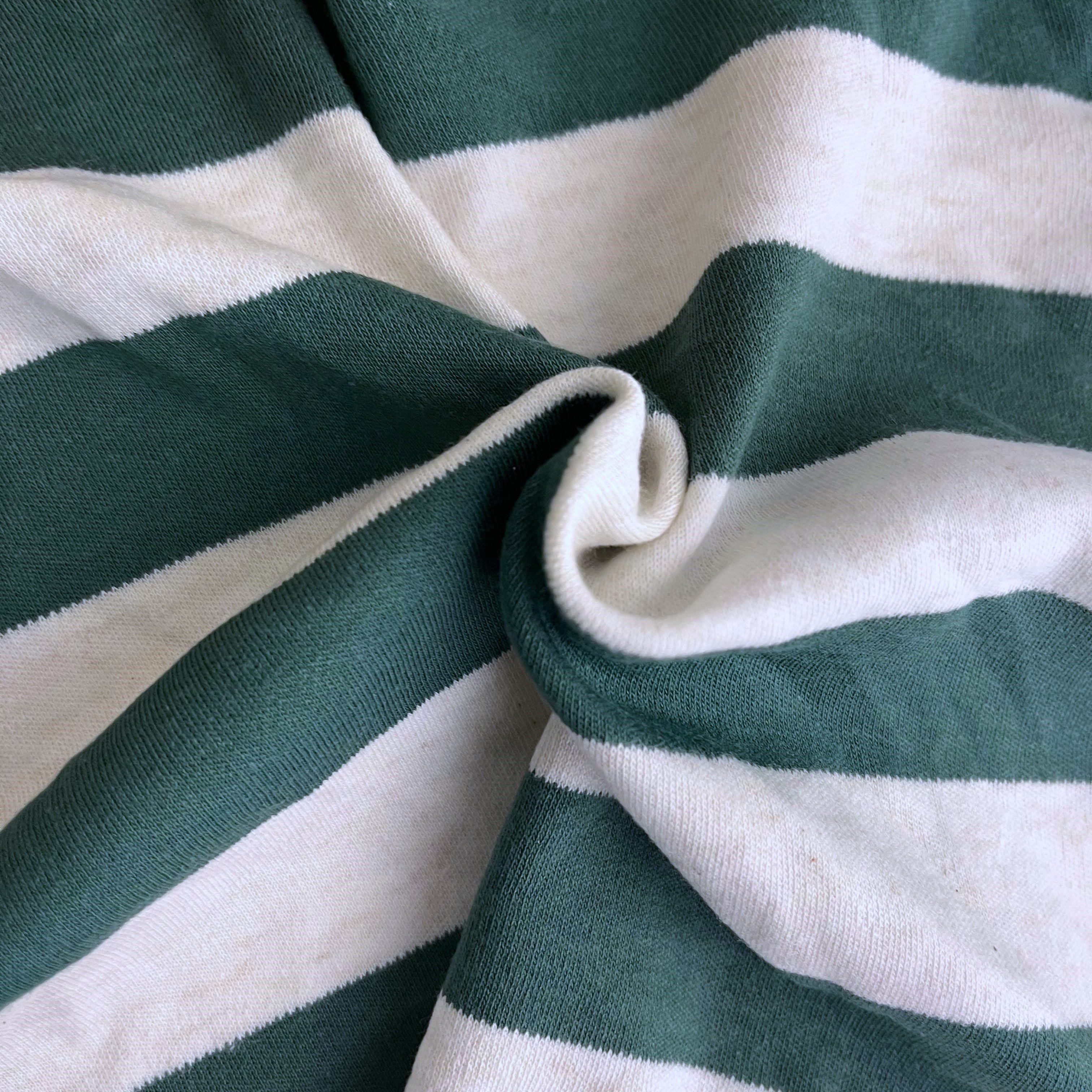 India Fabric for T-Shirt,Pajamas,Loungewear,Yoga Pants,Tracksuits Single Jersey Knit Fabric Cotton Oatmeal/Green Stripe color buy from India wholesaler bulk order at wholesale price free worldwide shipping Alibaba