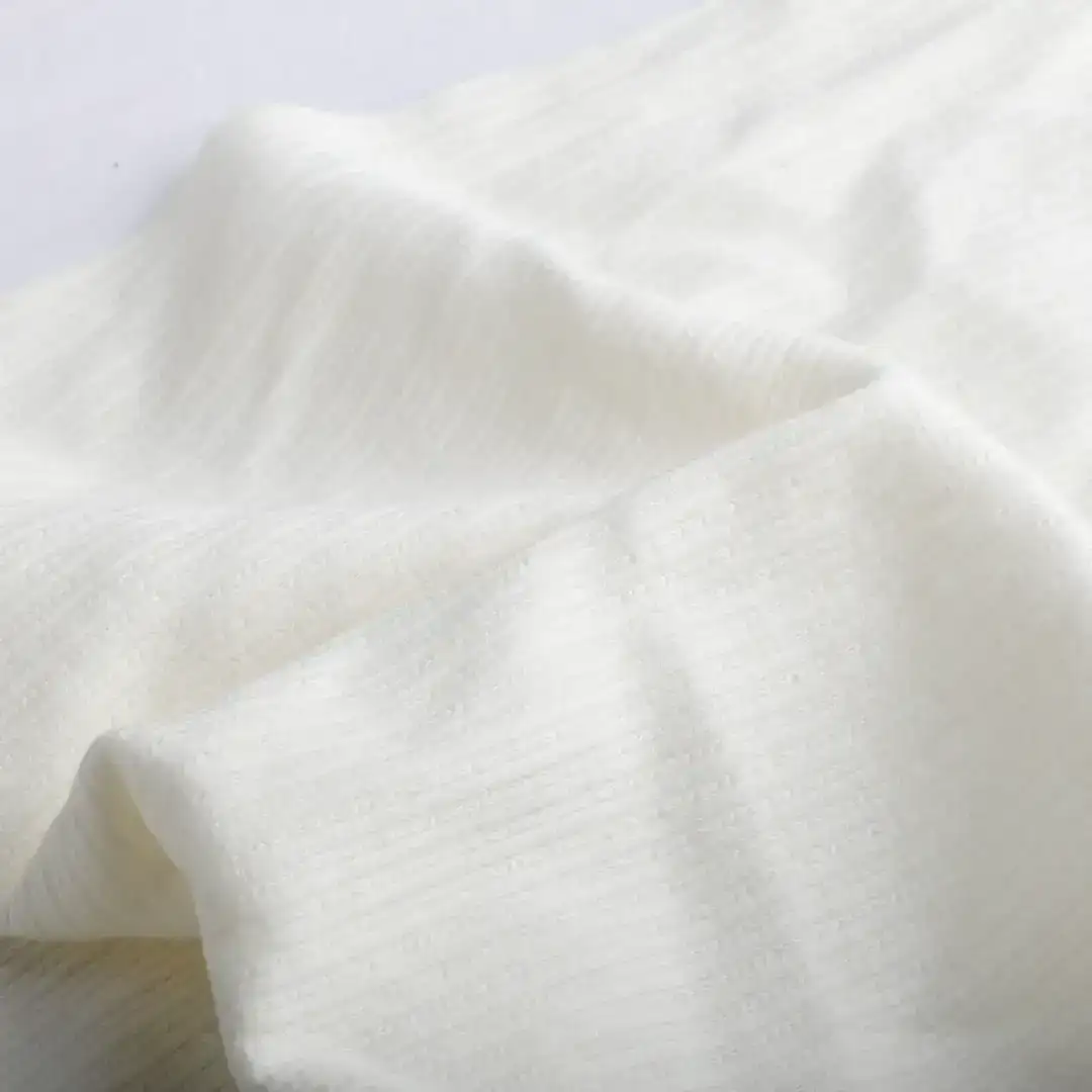 India Fabric for Waistcoat,Blazer Weft Jacquard Knit Fabric Cotton Spandex White color buy from India wholesaler bulk order at wholesale price free worldwide shipping Alibaba