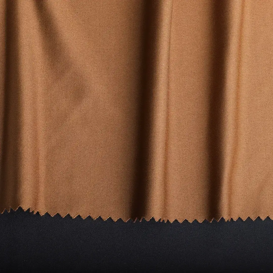 China Fabric for T-Shirt,Pajamas,Loungewear,Yoga Pants,Tracksuits Single Jersey Knit Fabric Polyester Spandex Brown color buy from China wholesaler bulk order at wholesale price free worldwide shipping Alibaba
