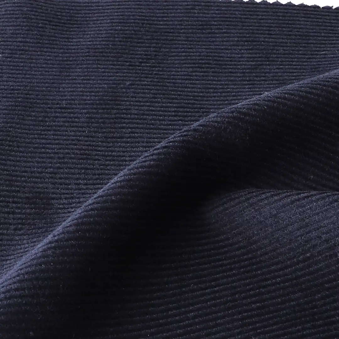 China Fabric for Blouse,Skirt,Crop Top Cotton Corduroy Natural Woven Fabric Cotton Navy color buy from China wholesaler bulk order at wholesale price free worldwide shipping Alibaba