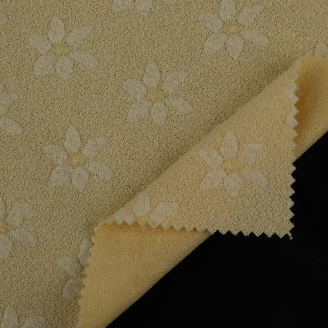 China Fabric for Waistcoat,Blazer Weft Jacquard Knit Fabric Cotton Polyester Spandex Yellow color buy from China wholesaler bulk order at wholesale price free worldwide shipping Alibaba