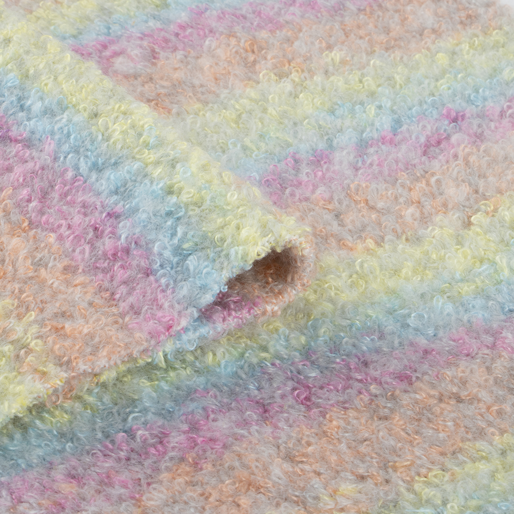 China Yarn for Ladies Vest (Sweater),Crop Top Pullover (Sweater),Dresses (Cardigan Button) (Sweater) Boucle Yarn Fancy Yarn Recycled Polyester Spandex space dye color buy from China wholesaler bulk order at wholesale price free worldwide shipping Alibaba