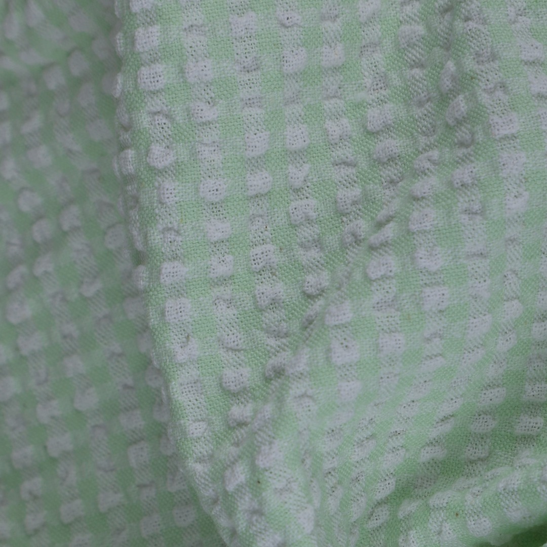 Bangladesh Fabric for Over Shirt,Skirt,Crop Top  Cotton Seersucker Natural Woven Fabric Cotton Paradise Green/White Stripe color buy from Bangladesh wholesaler bulk order at wholesale price free worldwide shipping Alibaba