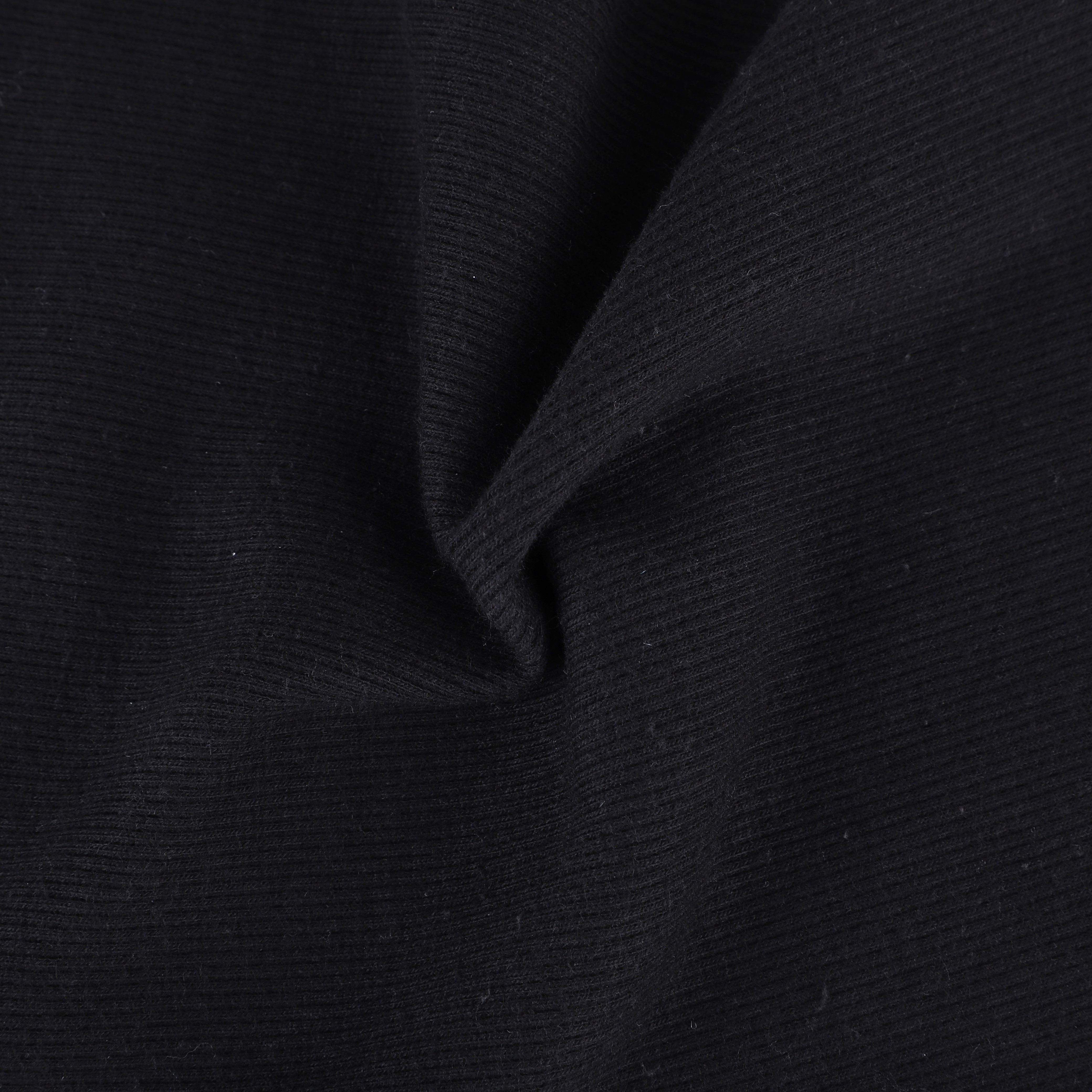 China Fabric for Crop Top,Hoodie,Tank Top Rib Knit Fabric Cotton Polyester Spandex Black color buy from China wholesaler bulk order at wholesale price free worldwide shipping Alibaba