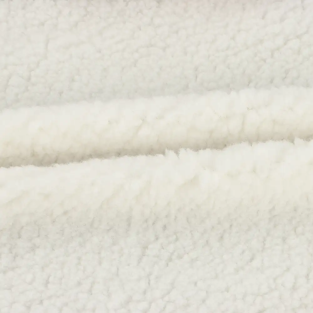 China Fabric for Overcoat,Bomber Jacket,Trench Coat Sherpa Knit Fabric Polyester White color buy from China wholesaler bulk order at wholesale price free worldwide shipping Alibaba