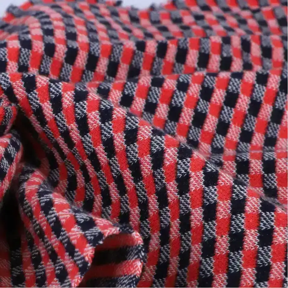 knit fabric, weft jacquard fabric, cotton fabric, polyester fabric, 250gsm fabric, bangladesh fabric supplier, fabric for coat, fabric for suit, black & red fabric.
