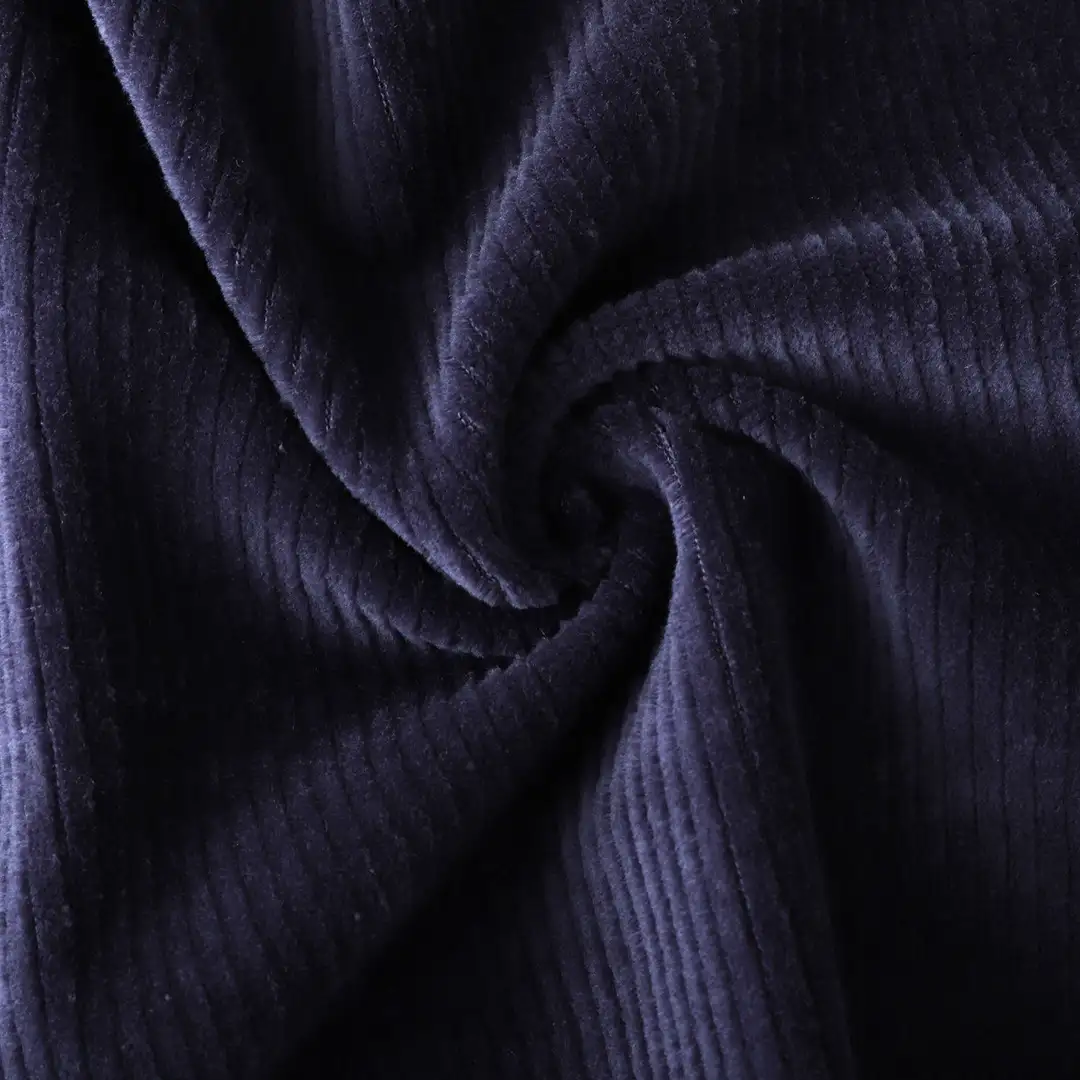 China Fabric for Pants,Skirt,Blazer Weft Corduroy Knit Fabric Cotton Polyester Spandex Blue color buy from China wholesaler bulk order at wholesale price free worldwide shipping Alibaba