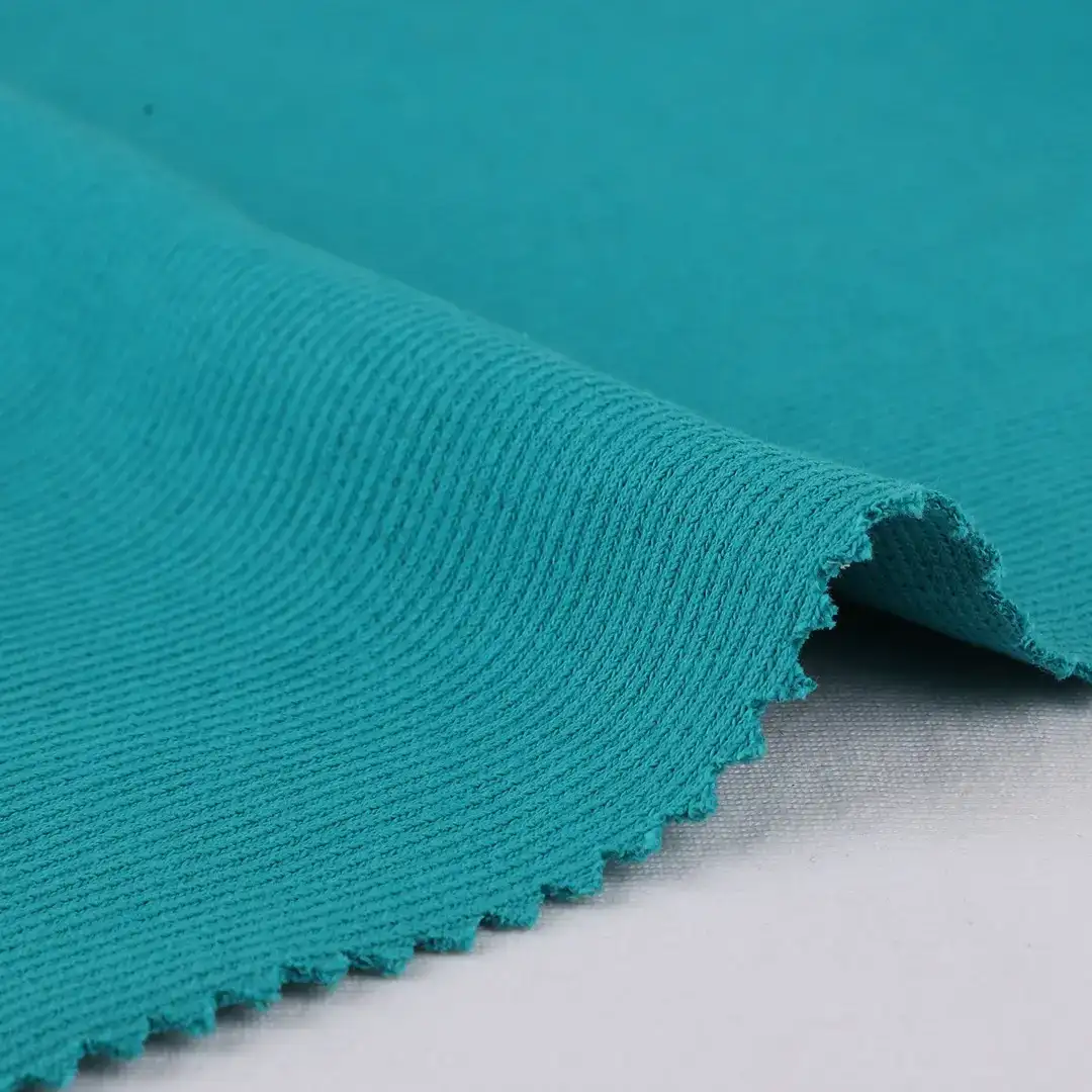 China Fabric for Crop Top,Hoodie,Tank Top Rib Knit Fabric Cotton Polyester Spandex Blue color buy from China wholesaler bulk order at wholesale price free worldwide shipping Alibaba