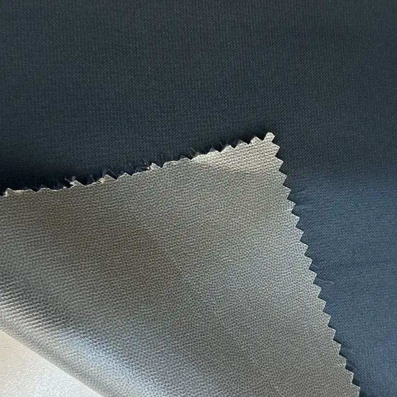 China Fabric for Jacket,Blazer PU Woven Blended Fabric Polyester Navy color buy from China wholesaler bulk order at wholesale price free worldwide shipping Alibaba