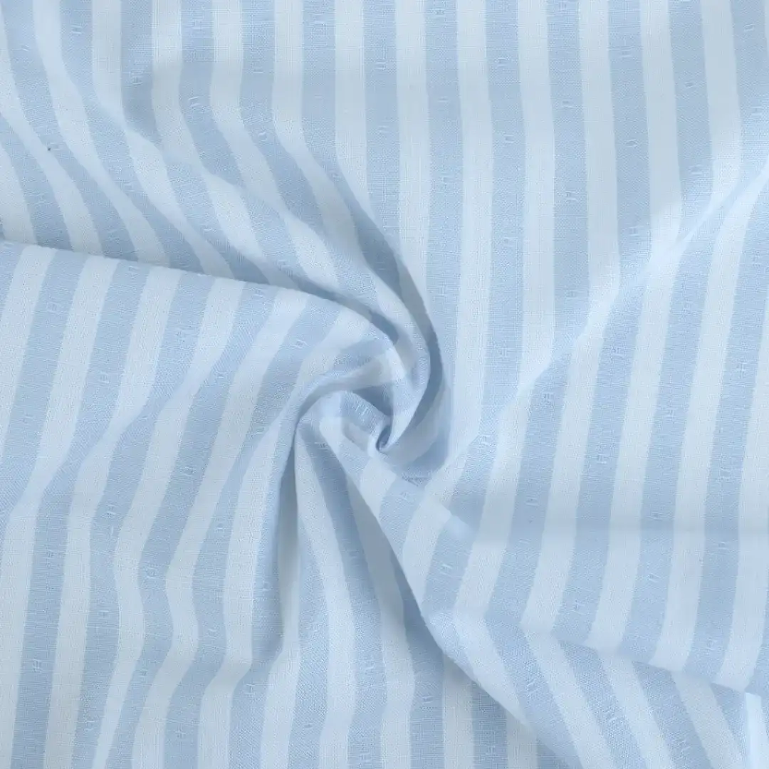 Bangladesh Fabric for Shirt,Crop Top,Skirt Cotton Dobby Natural Woven Fabric Cotton Blue White color buy from Bangladesh wholesaler bulk order at wholesale price free worldwide shipping Alibaba