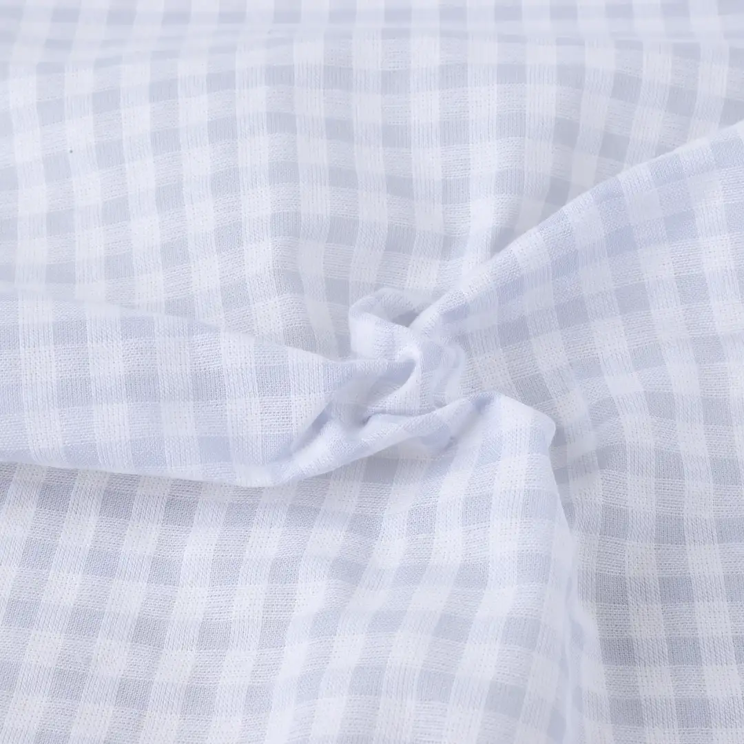 Bangladesh Fabric for Over Shirt,Skirt,Crop Top  Cotton Seersucker Natural Woven Fabric Cotton Blue/White color buy from Bangladesh wholesaler bulk order at wholesale price free worldwide shipping Alibaba