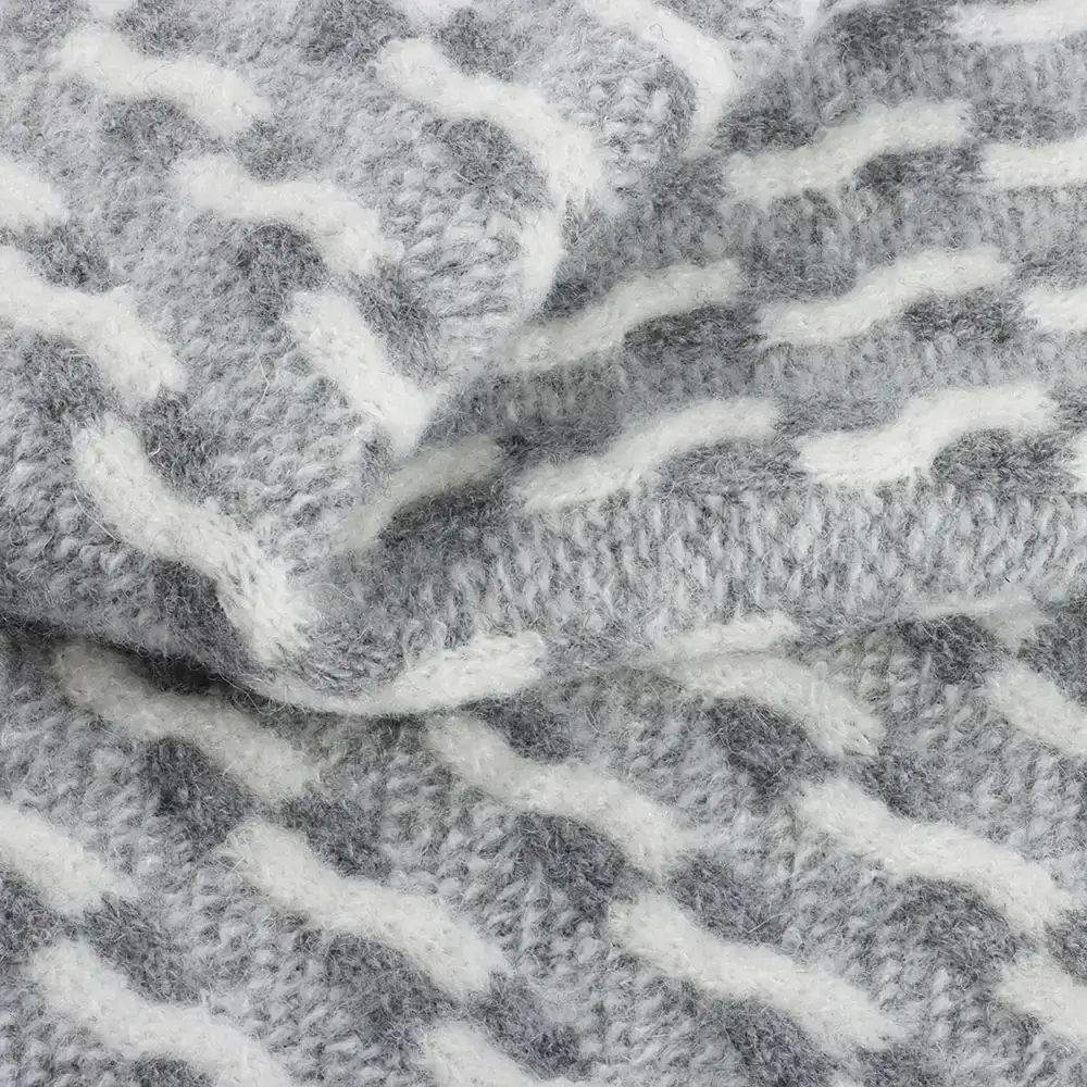 China Yarn for Half-Zipper Cardigan (Sweater),Crew Neck Pullover (Sweater),Polo T-shirt (Sweater) Mossy Yarn Fancy Yarn Polyester Recycled Polyester Acrylic Wool Spandex Grey Stripe color buy from China wholesaler bulk order at wholesale price free worldwide shipping Alibaba