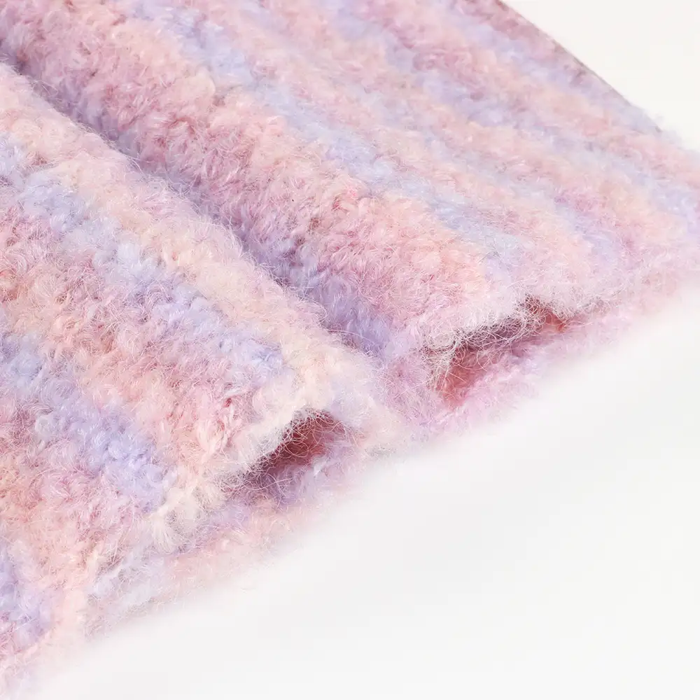 China Yarn for Dresses (Cardigan Open) (Sweater),Crop Top Pullover (Sweater) Boucle Yarn Fancy Yarn Recycled Polyester Nylon Acrylic Wool pink color buy from China wholesaler bulk order at wholesale price free worldwide shipping Alibaba