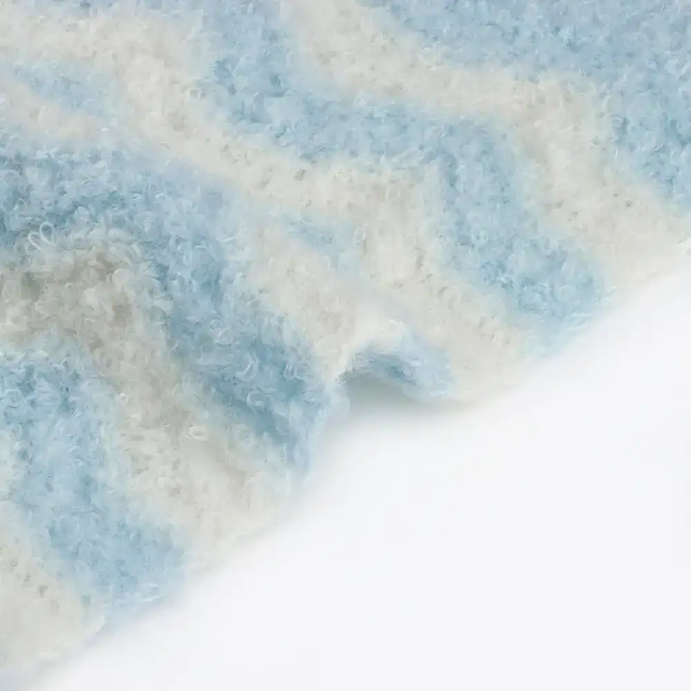 China Yarn for Hoodie  (Sweater),Polo T-shirt (Sweater), Full-Zipper Cardigan (Sweater) Boucle Yarn Fancy Yarn Recycled Polyester Blue Marle color buy from China wholesaler bulk order at wholesale price free worldwide shipping Alibaba