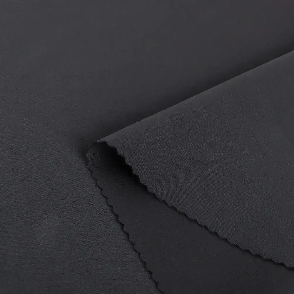 China Fabric for Tank Top,Crop Top,Pajamas Interlock Knit Fabric Polyester Elastane Black color buy from China wholesaler bulk order at wholesale price free worldwide shipping Alibaba