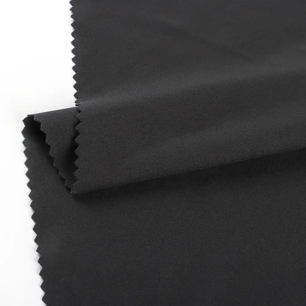China Fabric for Tank Top,Crop Top,Pajamas Interlock Knit Fabric Polyester Spandex Black color buy from China wholesaler bulk order at wholesale price free worldwide shipping Alibaba