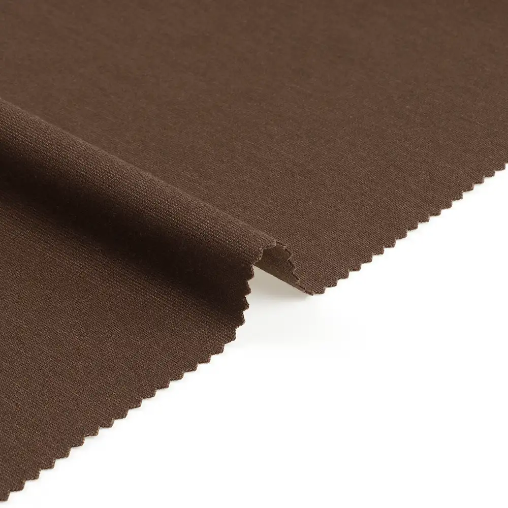 China Fabric for Suit Trouser,Blazer Ponte Roma Knit Fabric Polyester Rayon Spandex Brown color buy from China wholesaler bulk order at wholesale price free worldwide shipping Alibaba