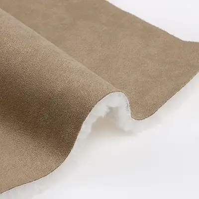 China Fabric for Blazer Warp Suede Knit Fabric Polyester Brown color buy from China wholesaler bulk order at wholesale price free worldwide shipping Alibaba