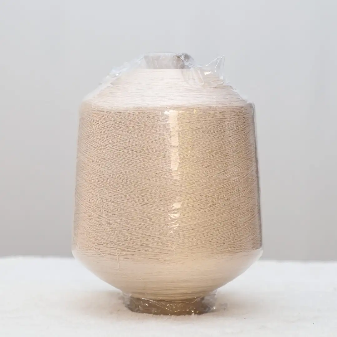 China Yarn for Half-Zipper Cardigan (Sweater),Shirt Long Sleeve Button (Sweater),Crew Neck Pullover (Sweater),Polo T-shirt (Sweater) Core Spun Yarn Regular Yarn Eco Vero PBT Apricot color buy from China wholesaler bulk order at wholesale price free worldwide shipping Alibaba