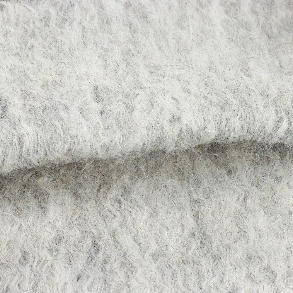China Fabric for Blazer,Skirt,Hoodie Knit Woolen Fabric Woolen Wool Polyester Grey color buy from China wholesaler bulk order at wholesale price free worldwide shipping Alibaba