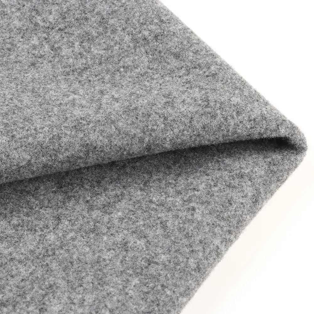 China Fabric for Blazer,Skirt,Hoodie Knit Woolen Fabric Woolen Polyester Grey color buy from China wholesaler bulk order at wholesale price free worldwide shipping Alibaba
