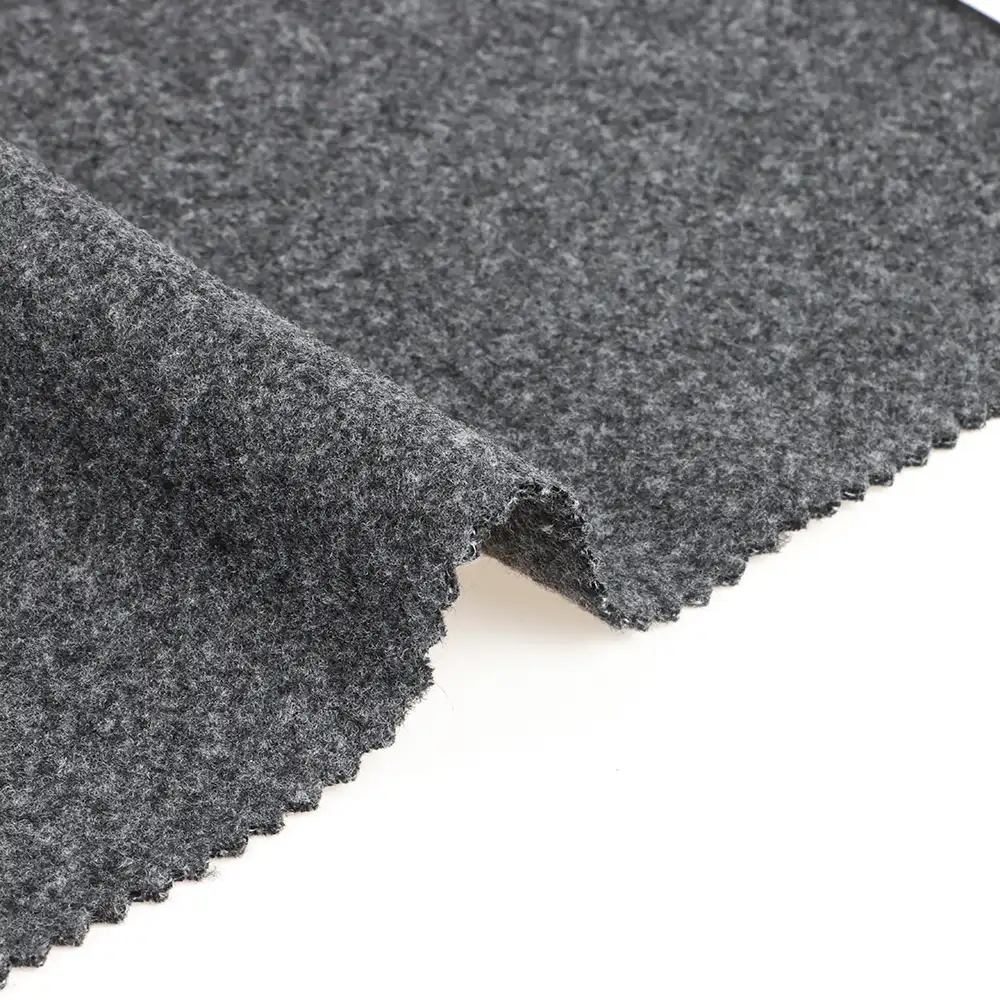 China Fabric for Blazer,Skirt,Hoodie Knit Woolen Fabric Woolen Polyester Grey color buy from China wholesaler bulk order at wholesale price free worldwide shipping Alibaba
