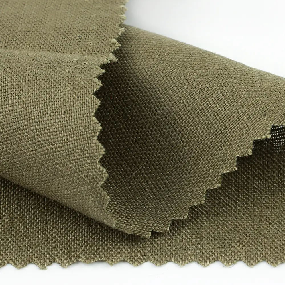 China Fabric for Shirt,Crop Top,Skirt,Over Shirt Linen Plain Natural Woven Fabric Linen Olive Green color buy from China wholesaler bulk order at wholesale price free worldwide shipping Alibaba