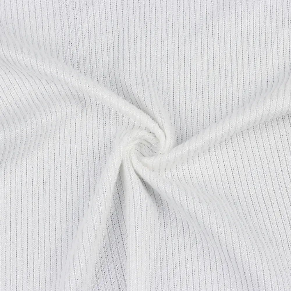 China Fabric for Tank Top,Crop Top,Hoodie Rib Knit Fabric Polyester Spandex White color buy from China wholesaler bulk order at wholesale price free worldwide shipping Alibaba
