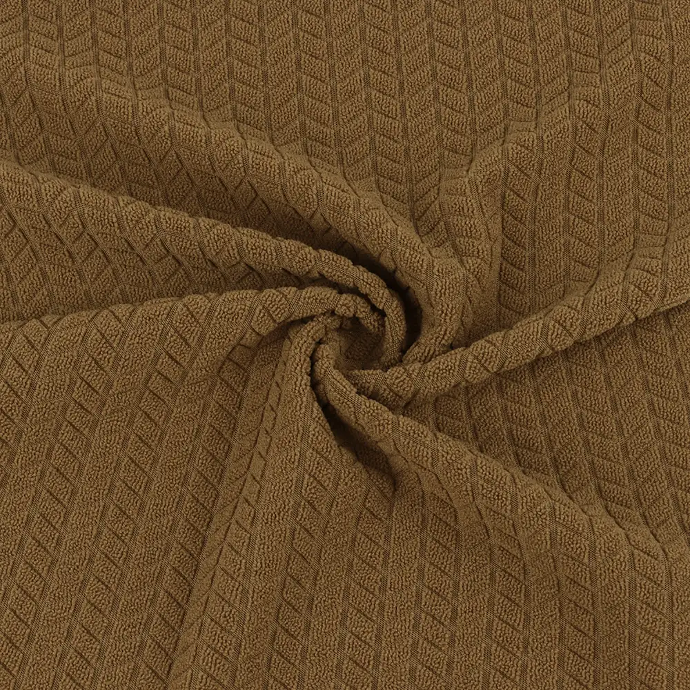 China Fabric for Waistcoat,Blazer Weft Jacquard Knit Fabric Polyester Spandex caramel color buy from China wholesaler bulk order at wholesale price free worldwide shipping Alibaba