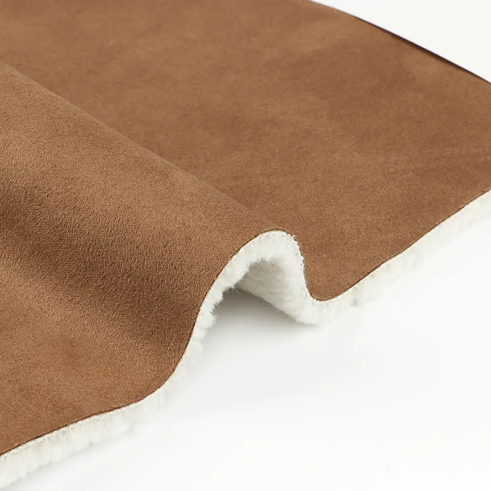 China Fabric for Pants,Blazer Weft Suede Knit Fabric Polyester Brown color buy from China wholesaler bulk order at wholesale price free worldwide shipping Alibaba